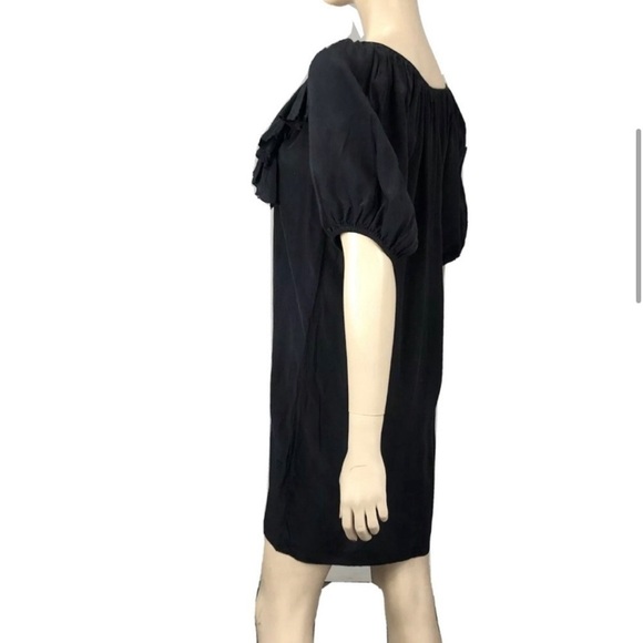 Fifteen -twenty silk ruffle tie front balloon sleeve short tunic/shirt dress - Picture 4 of 11